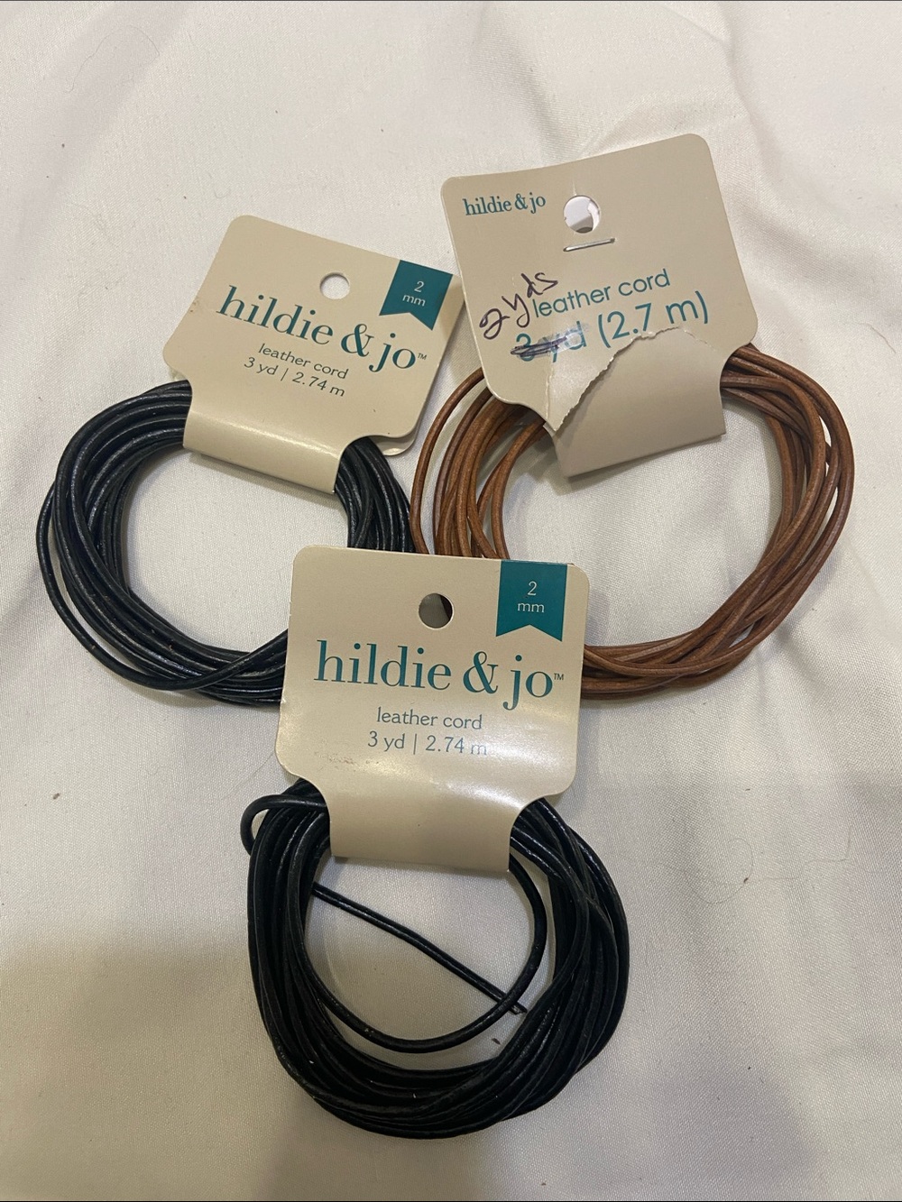 hildie & jo Leather Cord Bundle — Black & Brown 2.7mm